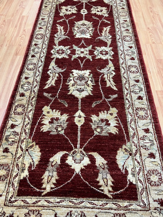 2'7" x 6'7" New Pakistani Peshawar Floor Runner Oriental Rug - Hand Made - Vegetable Dye - 100% Wool