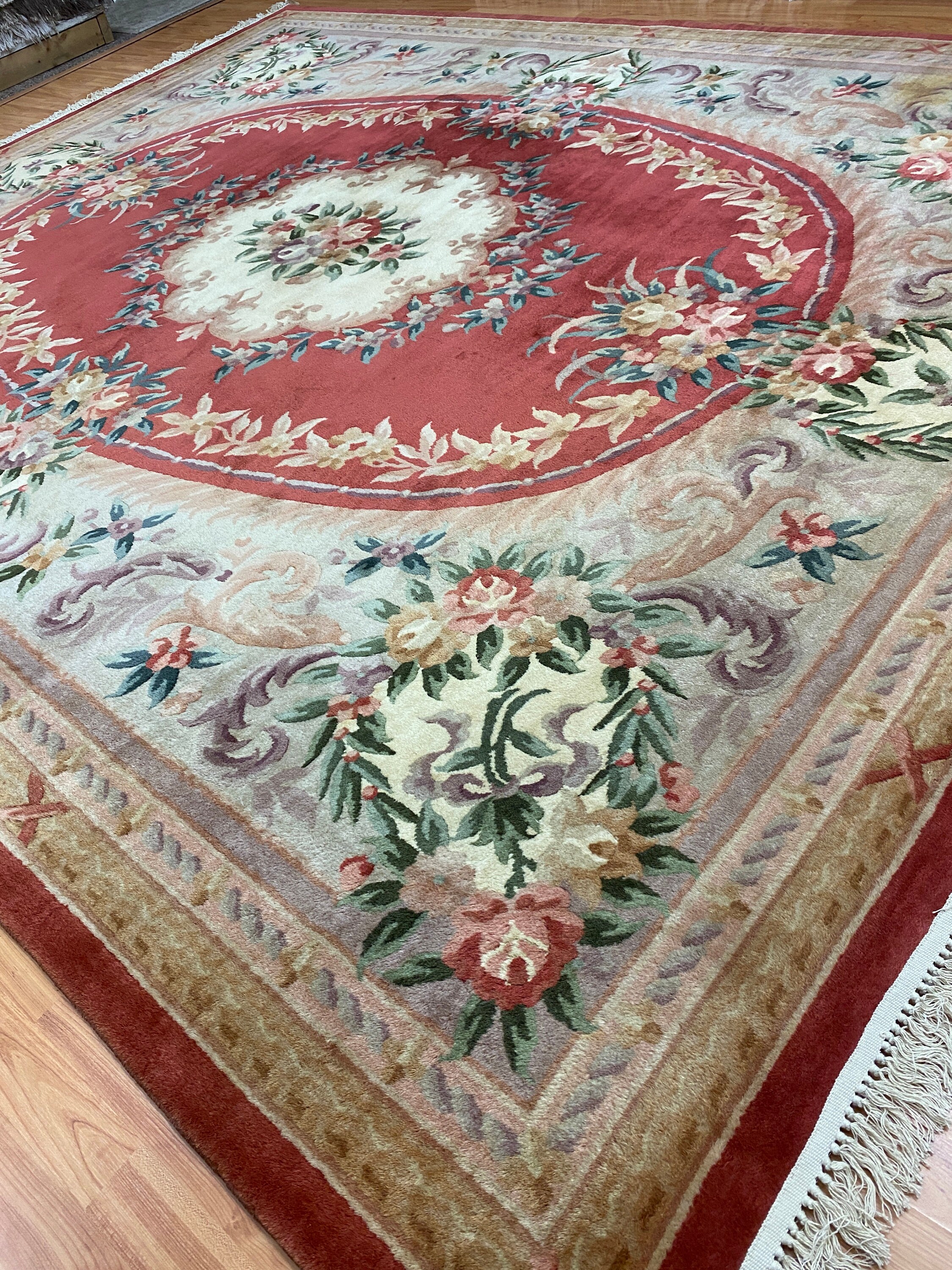 8' x 10' Chinese Aubusson Oriental Rug - Full Pile - Hand Made - 100% Wool