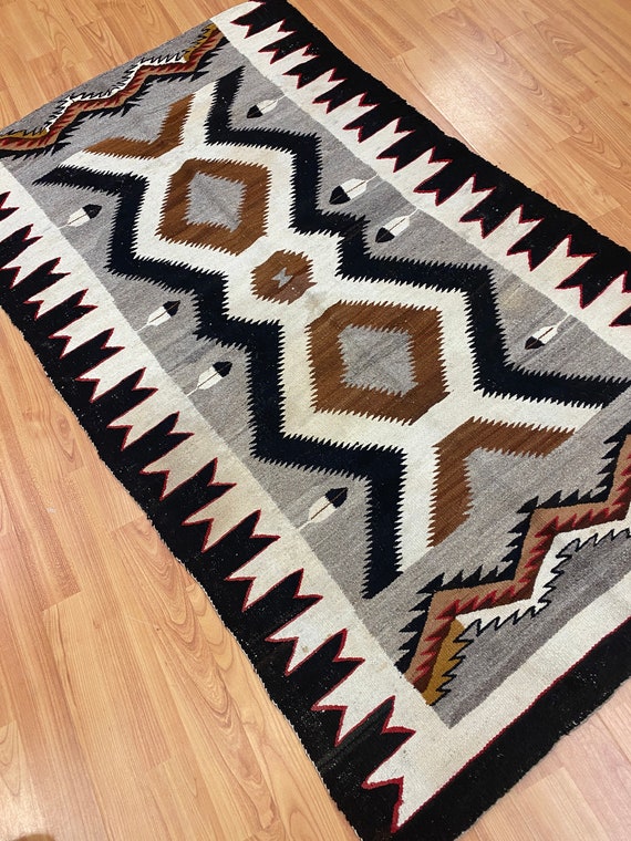2'8" x 4'7" Native American Navajo Flat Weave Oriental Rug - Kilim - Hand Made
