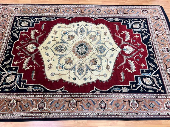 6' x 9'2" Pakistani Tab riz Oriental Rug - Full Pile - Hand Made - 100% Wool