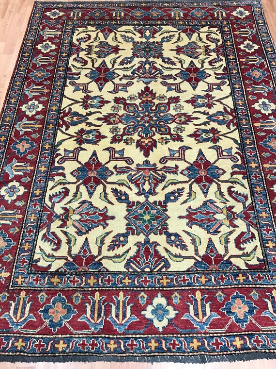 5' x 7' Pakistani Kazak Oriental Rug - Hand Made - 100% Wool - Vegetable Dye