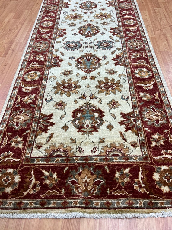 2'9" x 6'6" New Pakistani Peshawar Floor Runner Oriental Rug - Hand Made - Vegetable Dye - 100% Wool