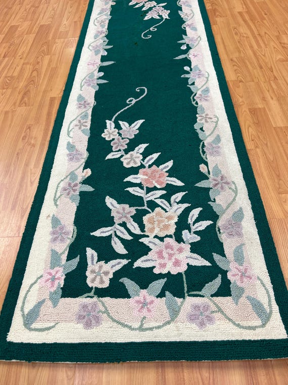 2'3" x 8'1" Chinese Stitch Work Floor Runner Oriental Rug - Hand Made - 100% Wool