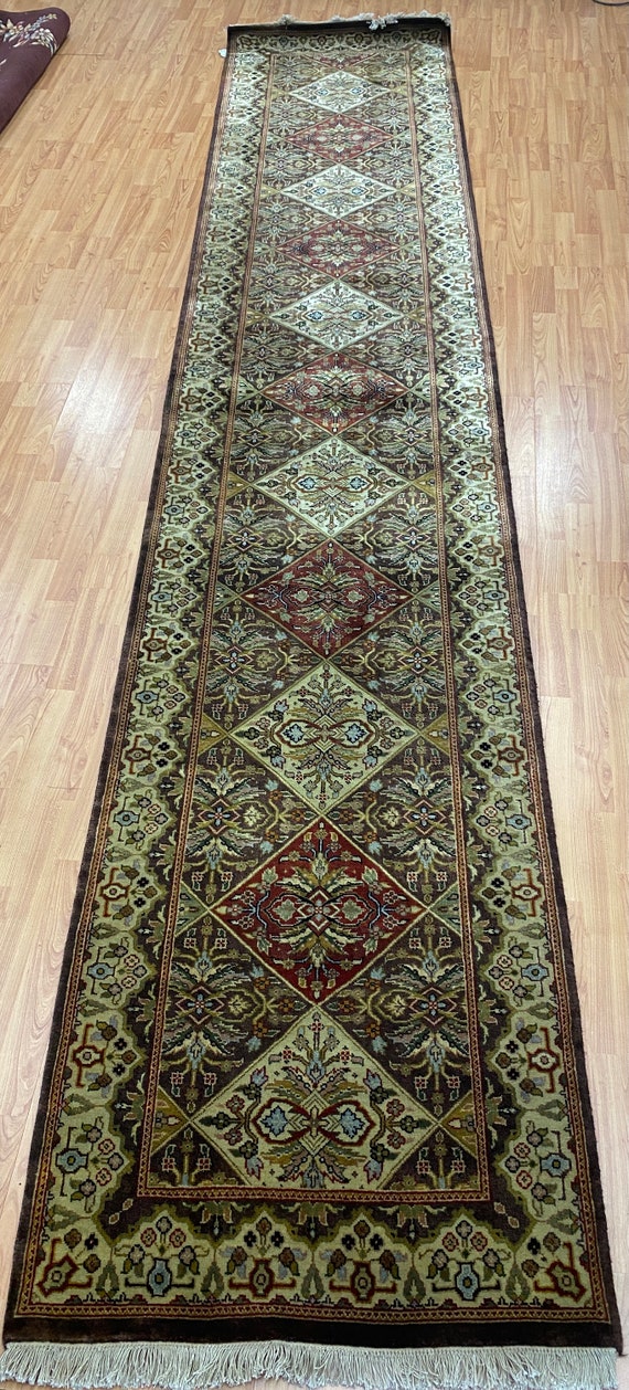 2'7" x 13'1" New Indian Bakhtiari Runner Oriental Rug - Hand Made - 100% Wool