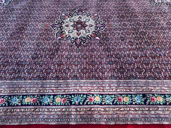 12' x 18'3" Indian Bid jar Oriental Rug - Full Pile - Hand Made - 100% Wool