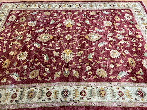 8'6" x 11'10" Pakistani Peshawar Oriental Rug - Hand Made - 100% Wool - Veg Dye