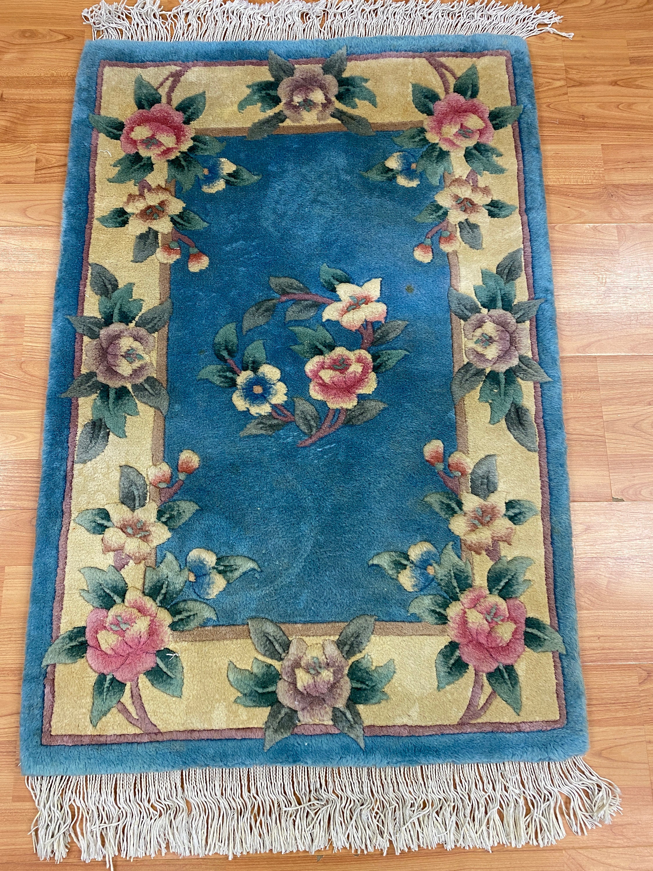 2' x 3' Chinese Aubusson Oriental Rug Full Pile Hand Made 100 Wool