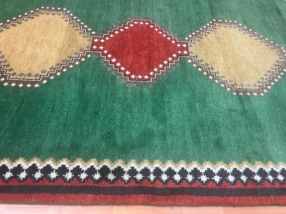 6'2" x 9' New Indian Gabbeh Oriental Rug - Hand Made - 100% Wool