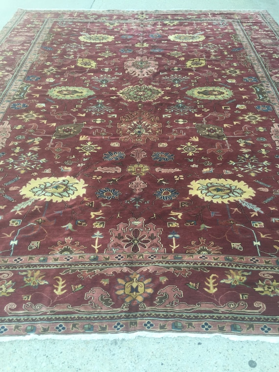 10'7" x 13'4" Egyptian Agra Oriental Rug - Hand Made - Very Fine - Vegetable Dye - 100% Wool