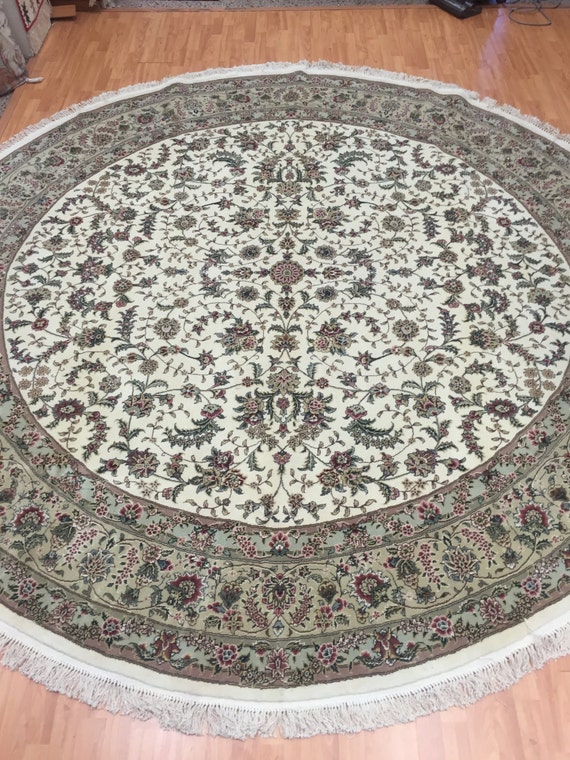 10' x 10' Round Sino Chinese Oriental Rug - Hand Made - Wool & Silk - Very Fine