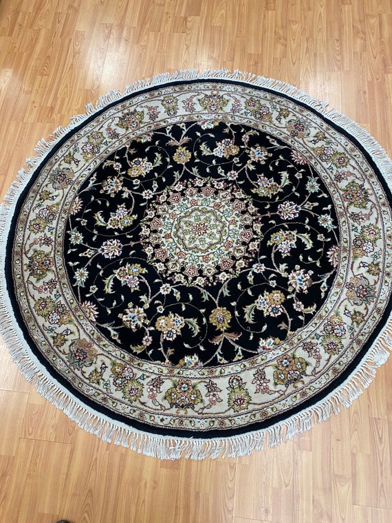 5'3" x 5'3" New Round Sino Chinese Oriental Rug - Hand Made - Wool & Silk