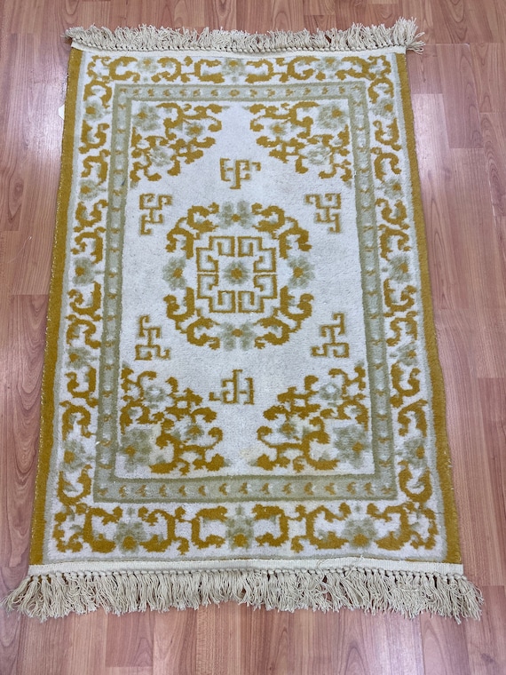 2' x 3' Chinese Aubusson Oriental Rug - Full Pile - Hand Made - 100% Wool