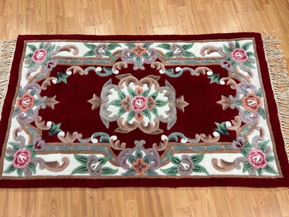3' x 5' New Chinese Aubusson Oriental Rug - Full Pile - Hand Made - 100% Wool