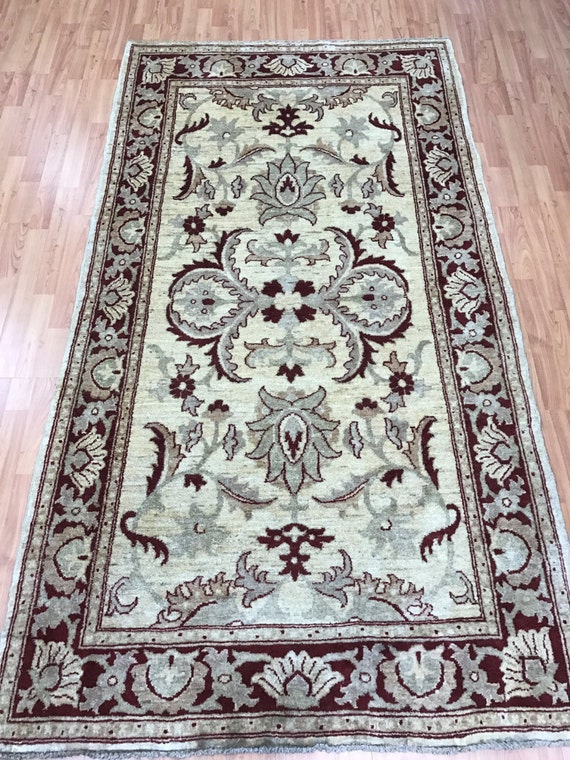 4' x 7'4" Pakistani Peshawar Oriental Rug - Hand Made - 100% Wool - Veg Dye