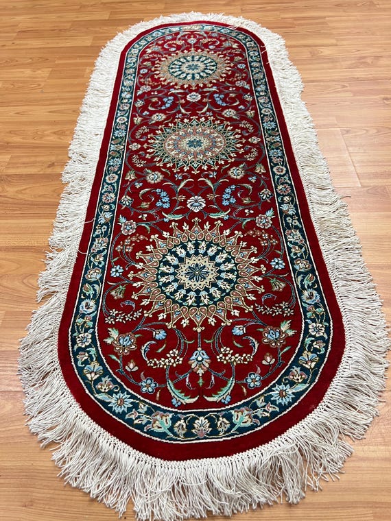 1'8" x 4'4" New Turkish Floor Runner Oriental Rug - 400 KPSI - 100% Silk - Hand Made