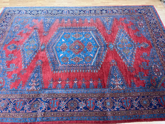 7'6" x 10'6" Turkish Tribal Oriental Rug - Full Pile - Hand Made - 100% Wool