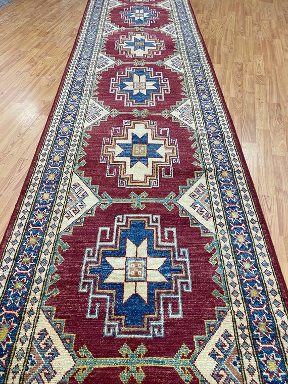 2'9" x 16'7' New Pakistani Kazak Floor Runner Oriental Rug - Hand Made - 100% Wool