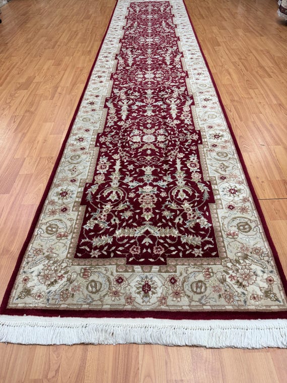 2'7" x 12' Sino Chinese Oriental Rug Floor Runner - Hand Made - Wool and Silk