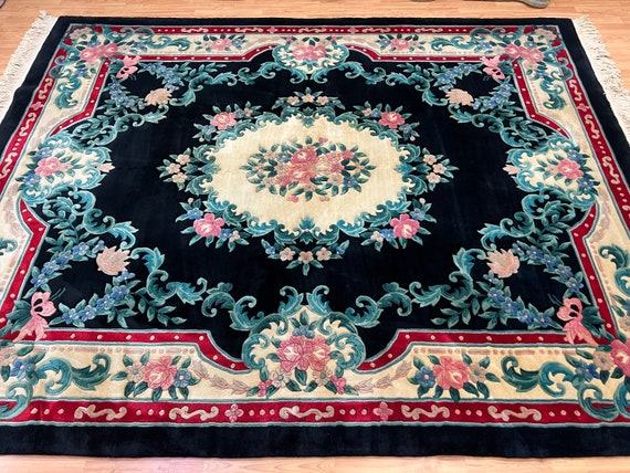 8' x 10' Chinese Aubusson Oriental Rug - Full Pile - Hand Made- 100% Wool