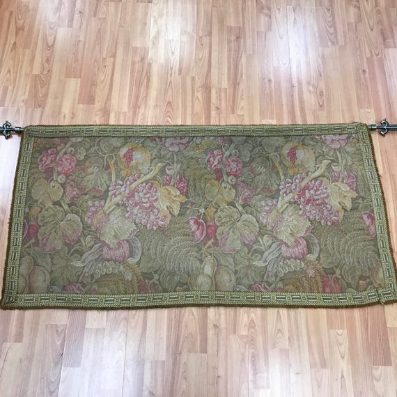 2'2" x 4'2" Antique Chinese Tapestry - 1920s - Floral Design