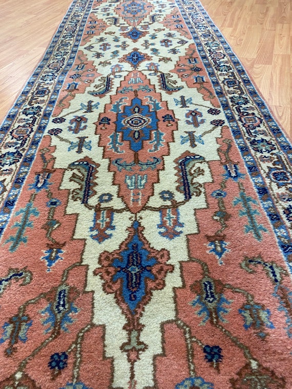 2'7" x 21'8" Romanian Serapi Floor Runner Oriental Rug - Hand Made - 100% Wool