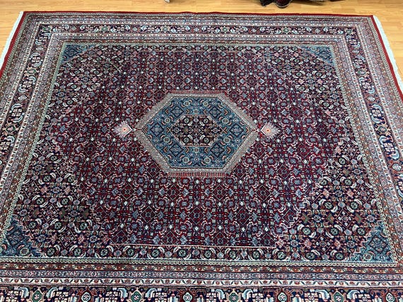 8'1" x 9'9" Indian Bid jar Oriental Rug - Full Pile - Hand Made - 100% Wool