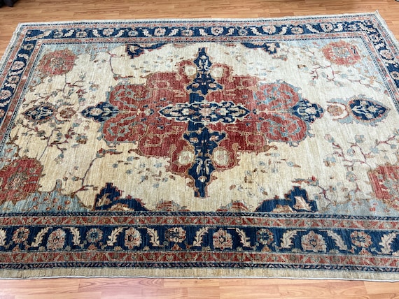 7'1" x 10'4" Pakistani Peshawar Oriental Rug - Hand Made - 100% Wool - Veg Dye