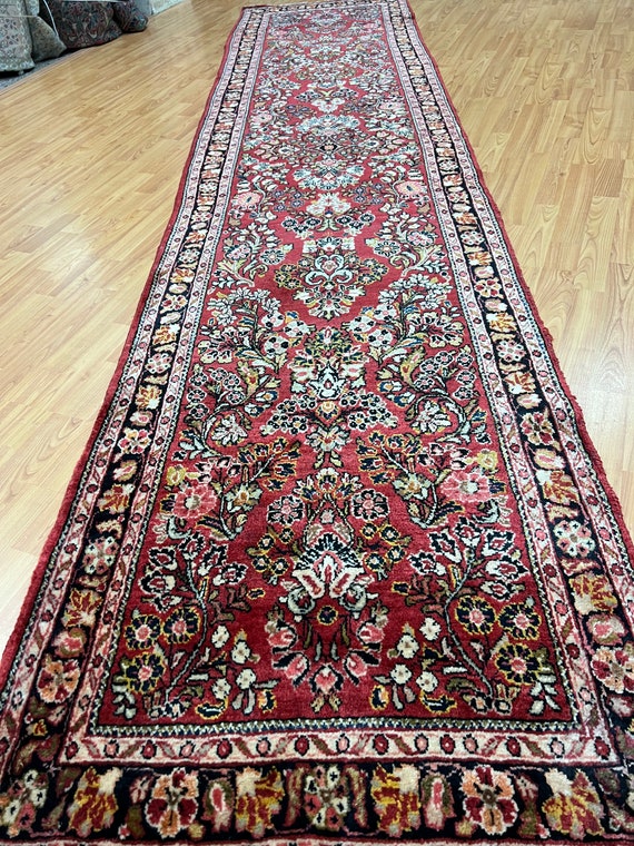 2'8" x 11'9" Antique Turkish Floor Runner Oriental Rug - 1930s - Hand Made - 100% Wool