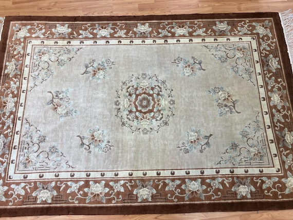 4' x 6' Chinese Art Deco Oriental Rug - Full Pile - 100% Silk - Hand Made