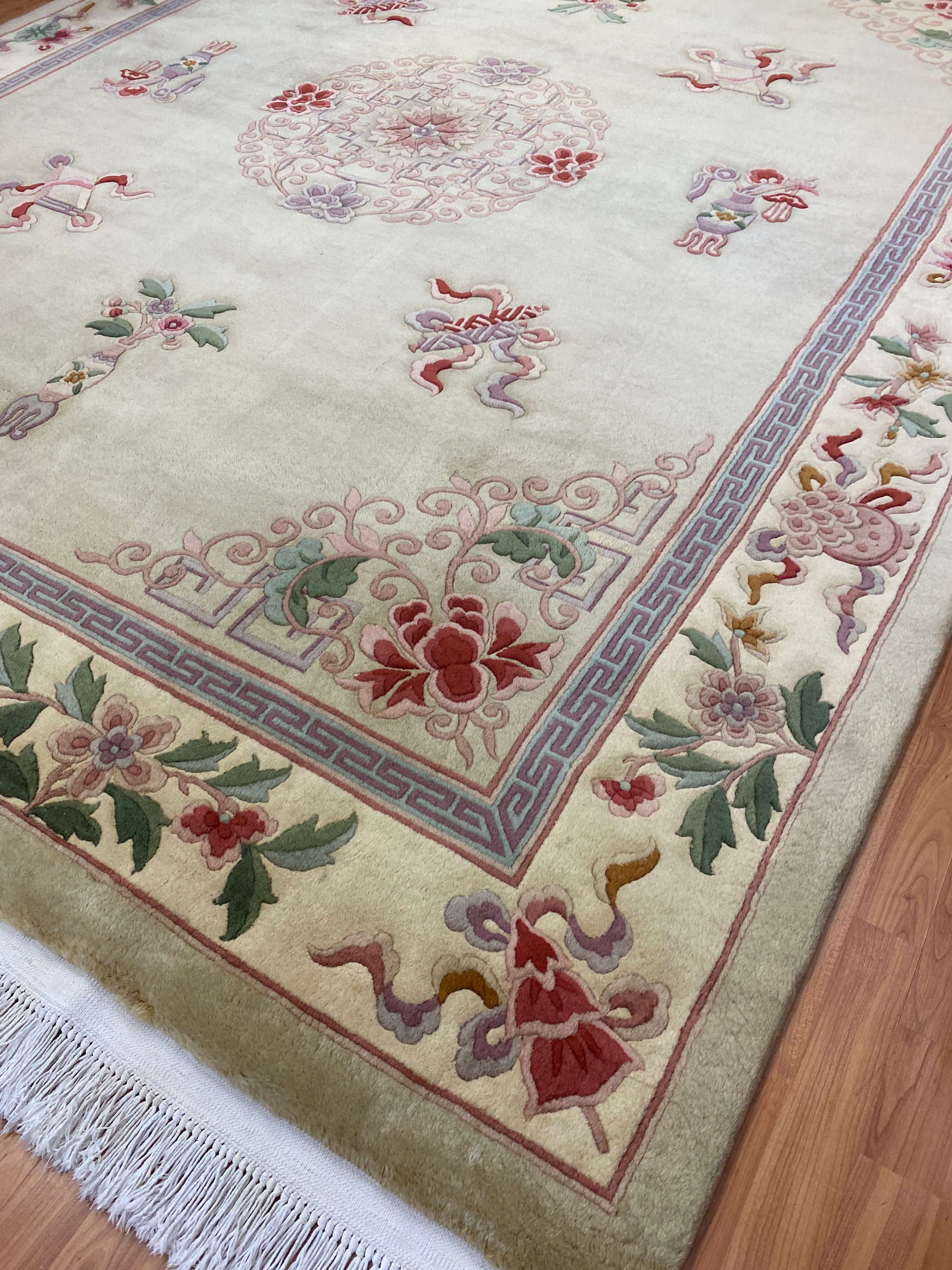 8' x 10' Chinese Aubusson Oriental Rug Full Pile Hand Made 100 Wool