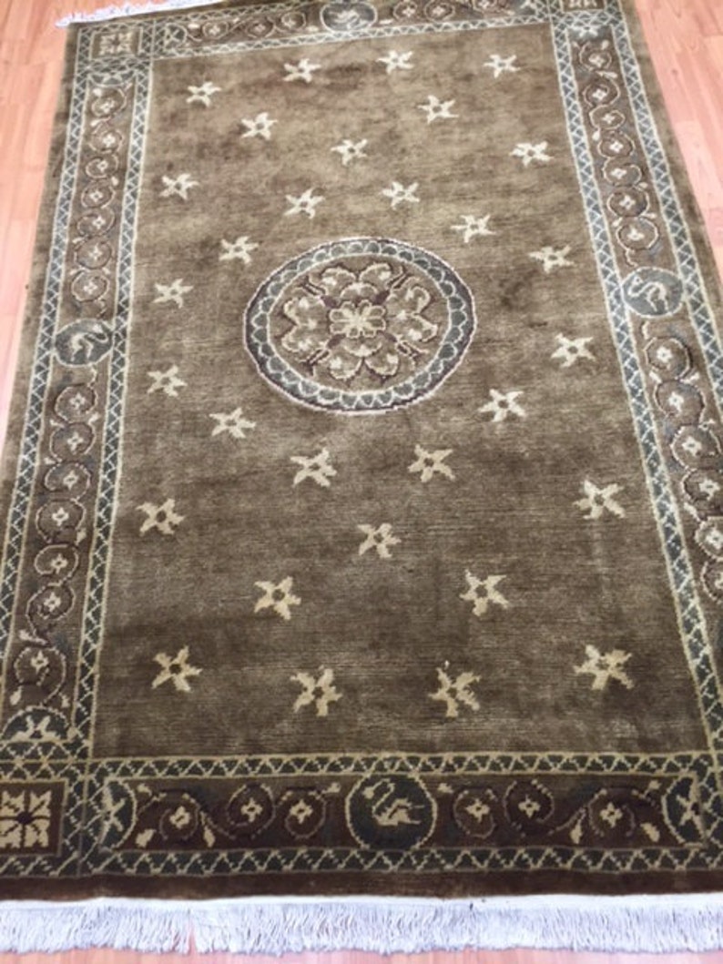 5' X 7'2 Indian Nepal nepalese Oriental Rug Modern Hand Made 100 Wool
