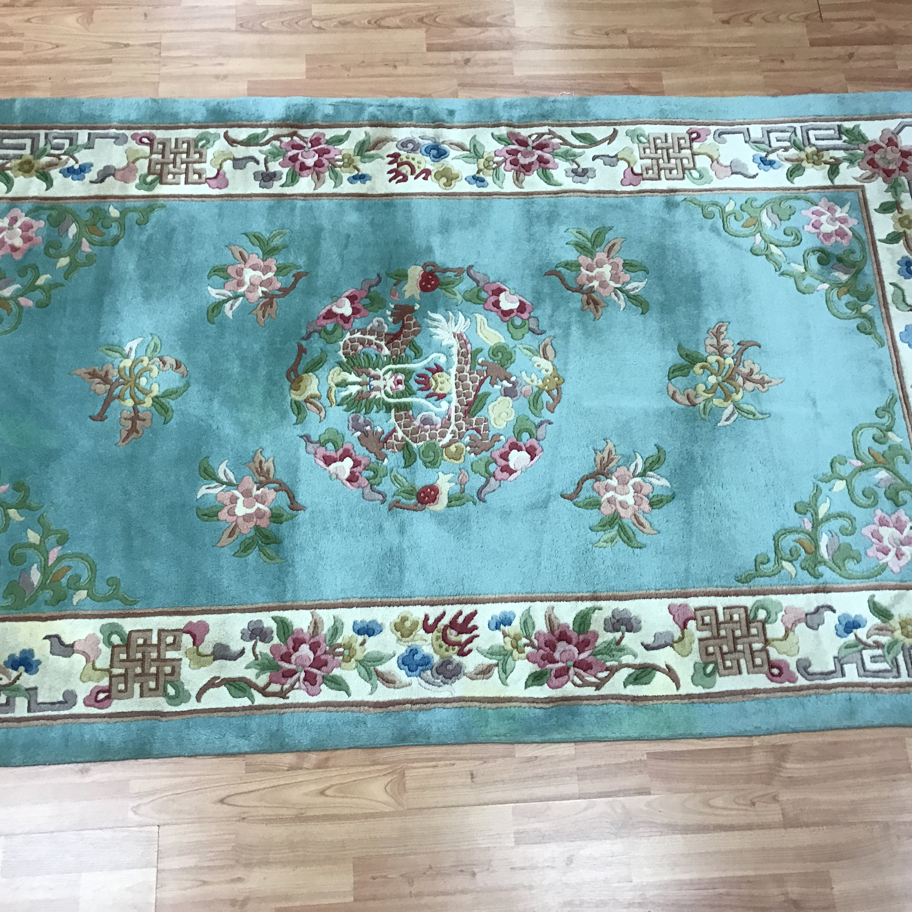 4' x 7' Chinese Art Deco Oriental Rug Dragon Design Hand Made 100