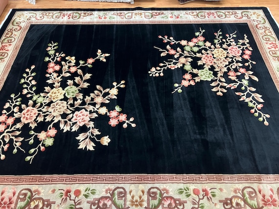 9' x 12' Chinese Art Deco Oriental Rug - Hand Made - Full Pile - 100% Wool