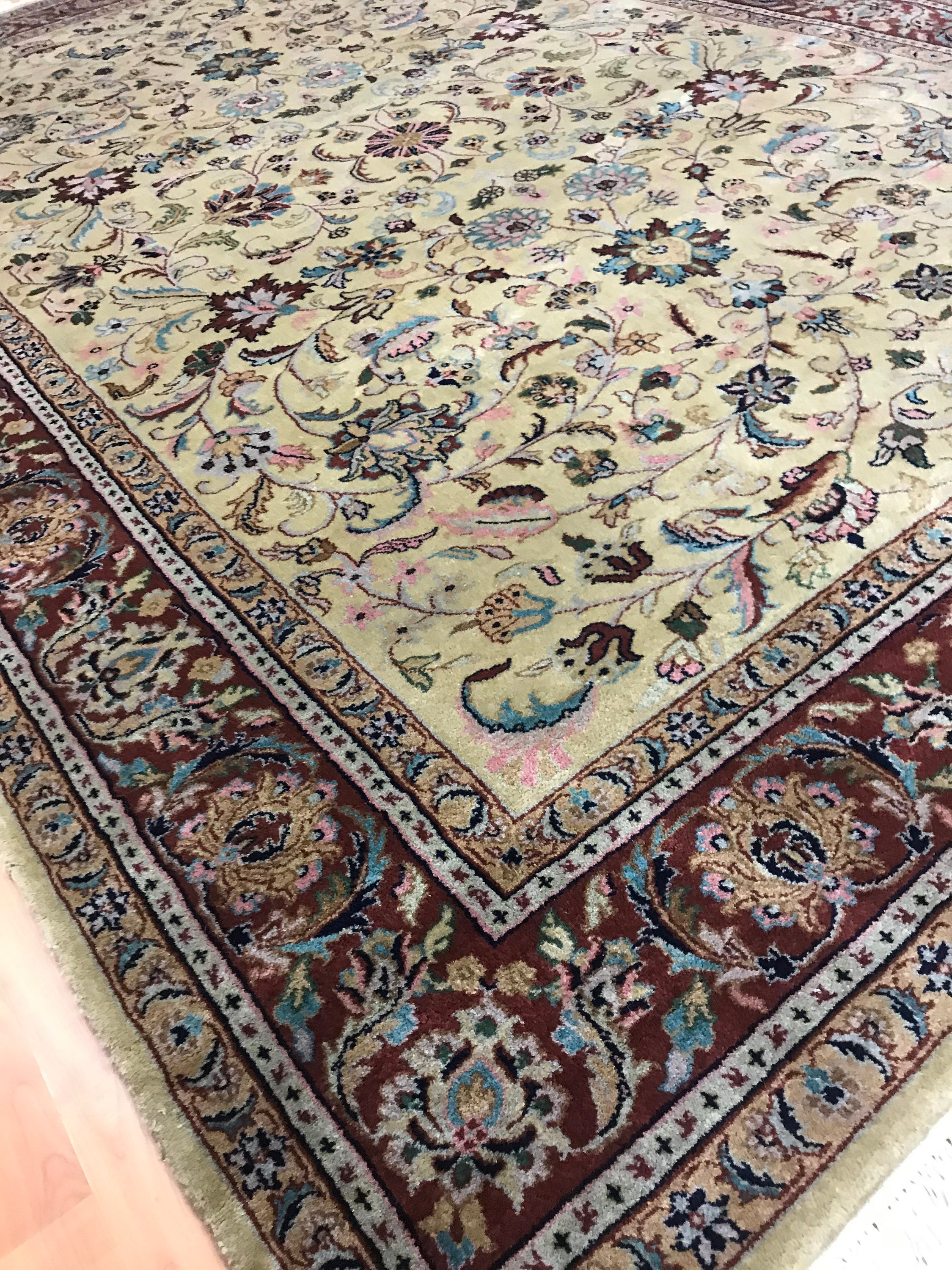 6' x 9' Indian Kashan Oriental Rug - Very Fine - 300 KPSI - Hand Made