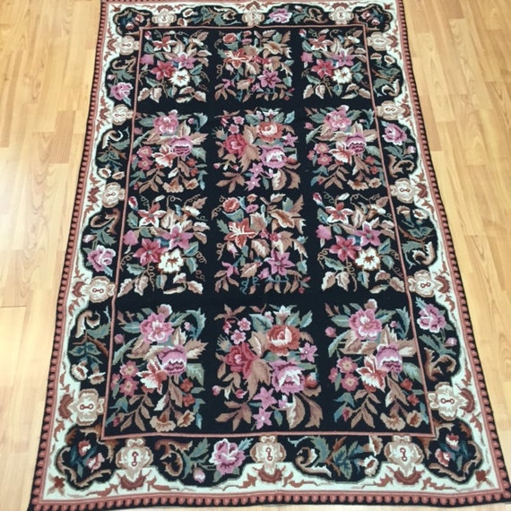 3'6" x 5'6" Chinese Needle Point Oriental Rug - Hand Made - 100% Wool