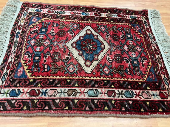 2'2" x 2'8" Antique Turkish Oriental Rug - 1940s - Hand Made - 100% Wool