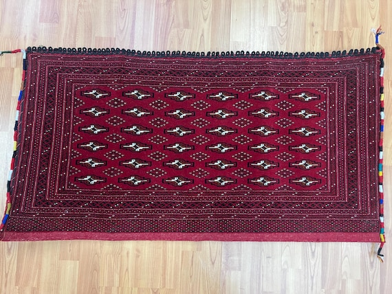 2' x 3'9" Turkeman Oriental Rug Cushion Cover - Hand Made - 100% Wool