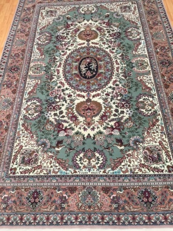 6'2" x 9'3" Chinese Tabriz Oriental Rug - Wool & Silk - Hand Made