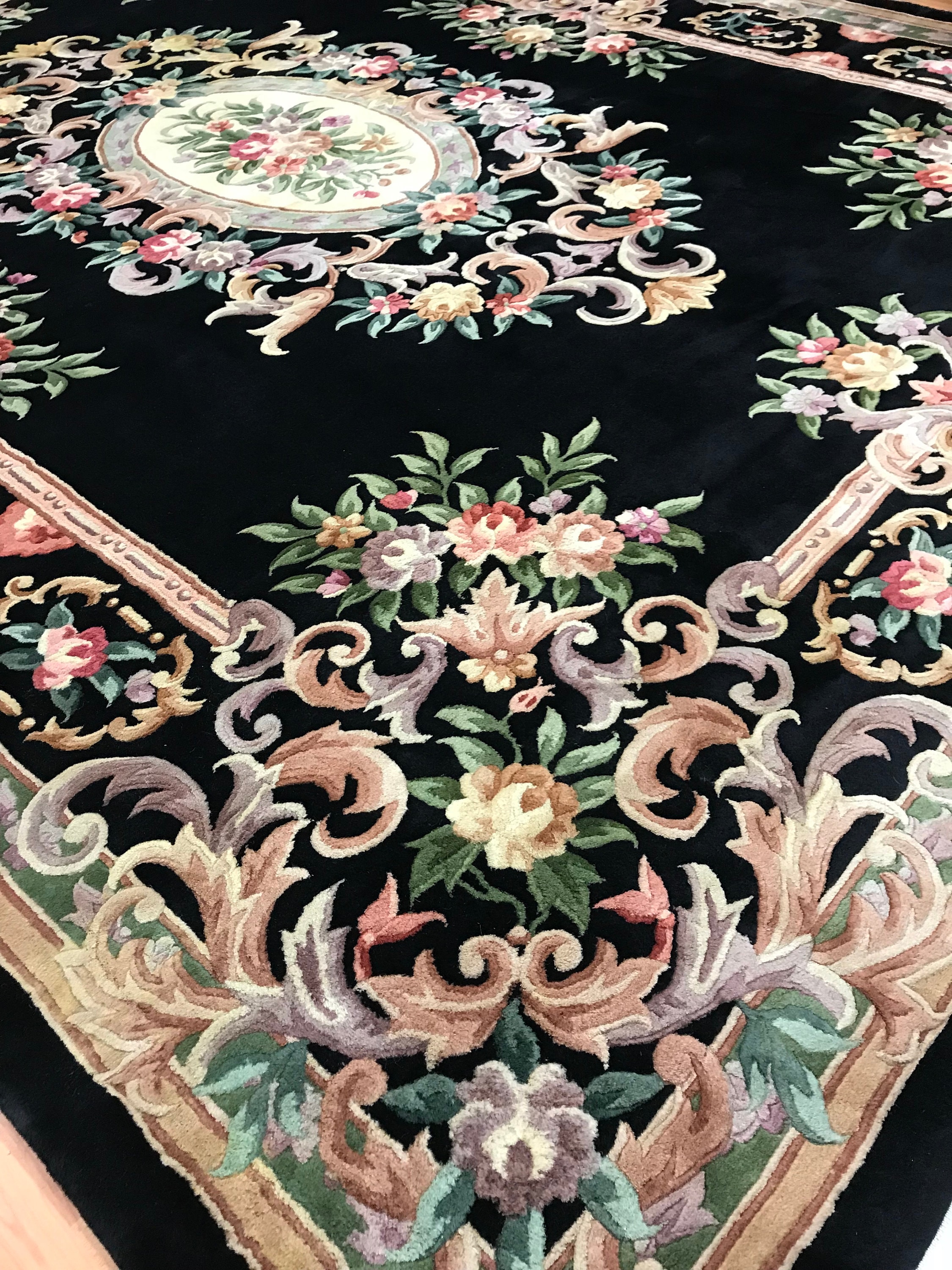 9'1 x 12'3 Chinese Aubusson Oriental Rug Full Pile Hand Made 100