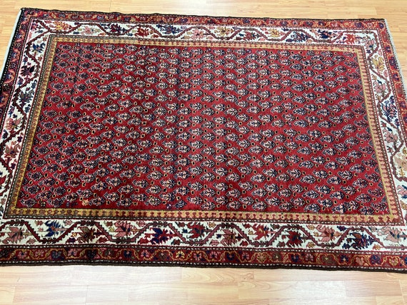 4'3" x 6'7" Turkish Oriental Rug - 1950s - 100% Wool - Hand Made