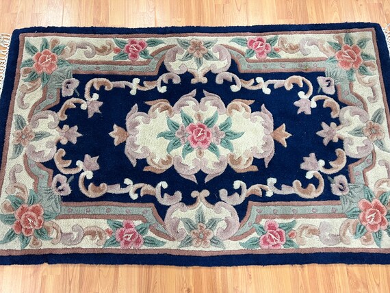 3' x 5' Chinese Aubusson Oriental Rug - Tufted - Hand Made - 100% Wool