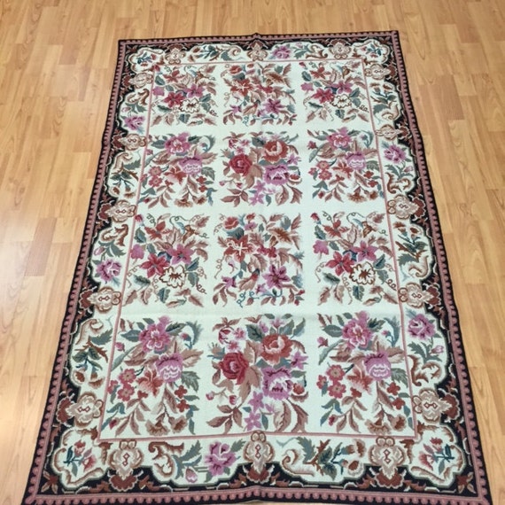 3'6" x 5'6" Chinese Needle Point Oriental Rug - Hand Made - 100% Wool