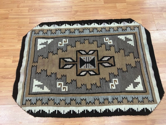 2'7" x 3'6" Native American Navajo Flat Weave Oriental Rug - Kilim - Hand Made