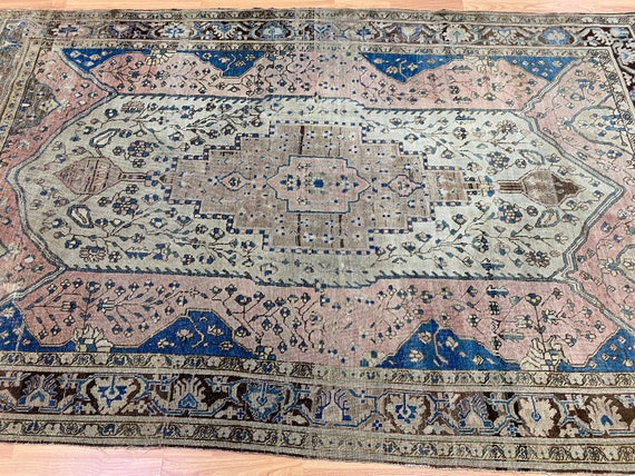 4'1" x 6'6" Antique Turkish Oriental Rug - 1880s - Hand Made - 100% Wool