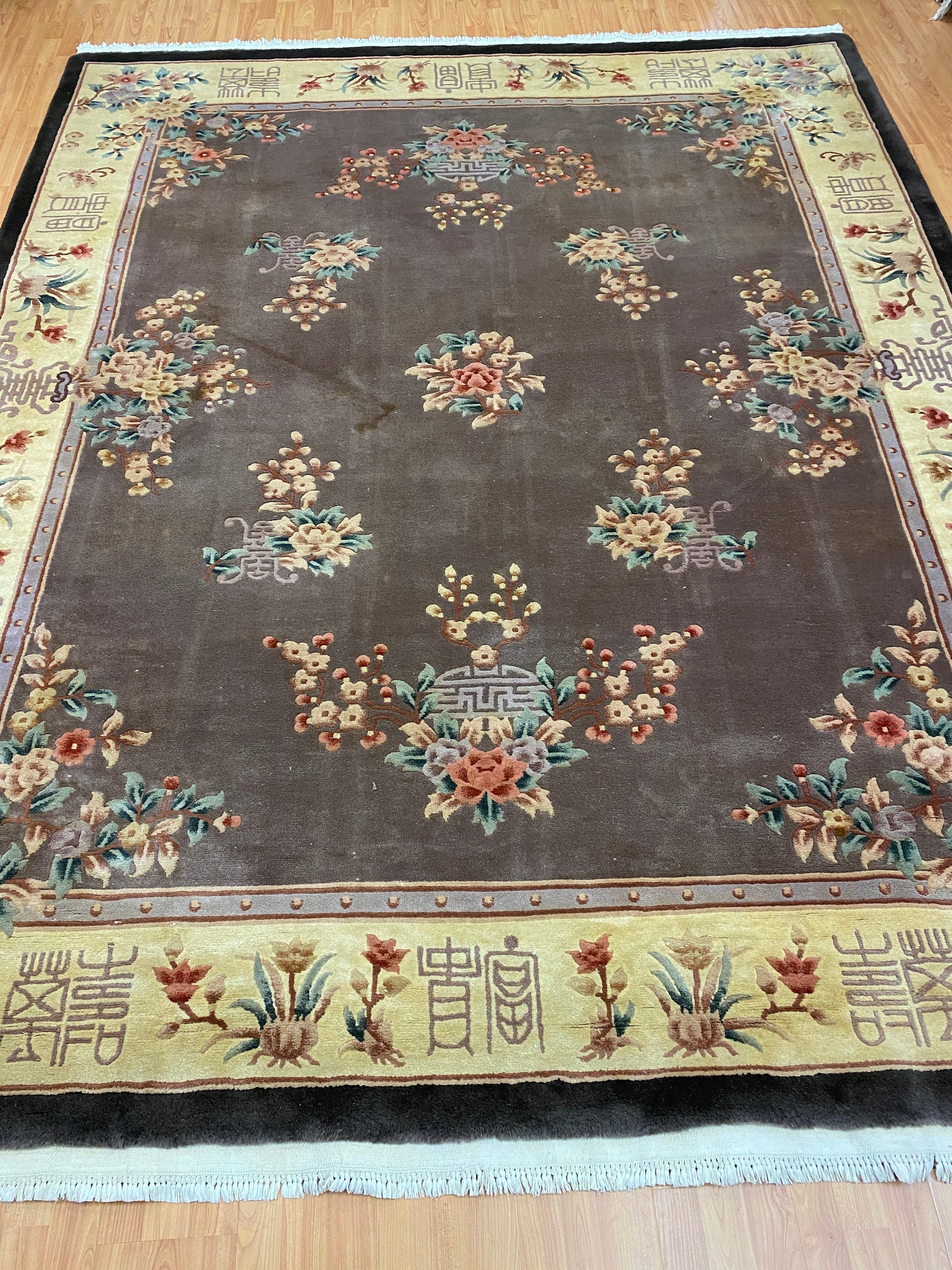 8' x 10' Chinese Aubusson Oriental Rug Full Pile Hand Made 100 Wool