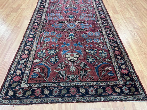 2'9" x 9'9" Antique Turkish Oriental Rug Floor Runner - 1920s - Hand Made - 100% Wool