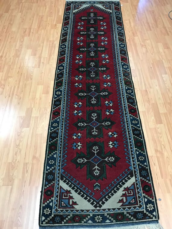 2'7" x 9' Turkish Kazak Oriental Rug - Full Pile - Hand Made - 100% Wool - Vegetable Dye