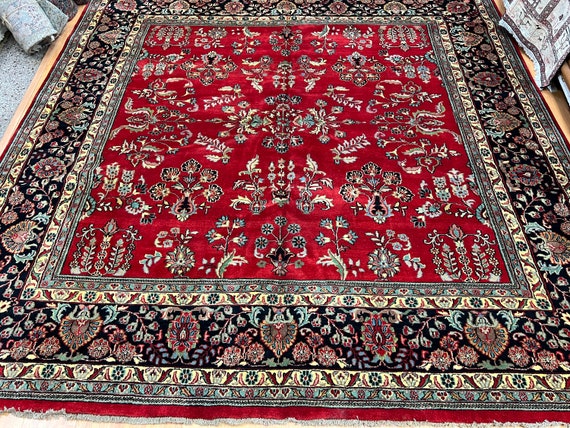 9’9” x 9’9” New Indian Sa Rouk Oriental Rug - Hand Made - 100% Wool