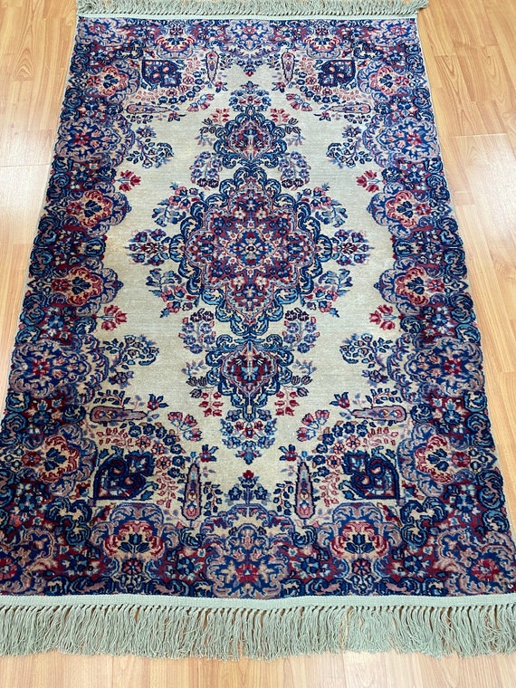 3'1" x 4'10" Antique Indian Oriental Rug - 1930s - Hand Made - 100% Wool