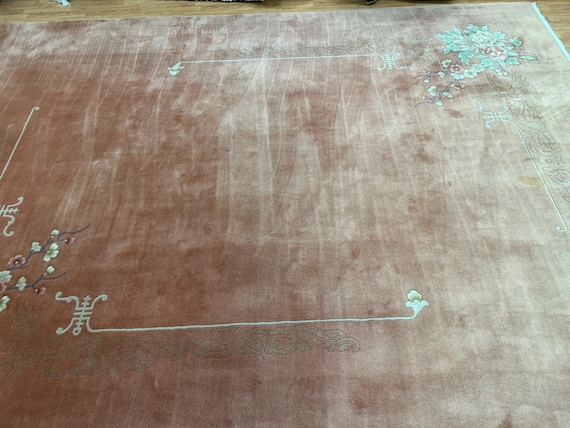 9' x 12' Chinese Art Deco Oriental Rug - Hand Made - Full Pile - 100% Wool